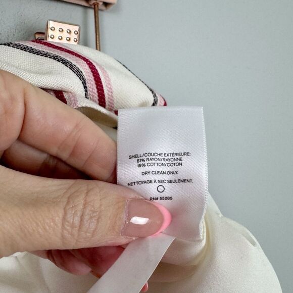 EXPRESS | NEW Striped Cream Paper Bag Waist Belted Skirt Women’s Size Small - Picture 8 of 9